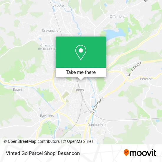 Vinted Go Parcel Shop map
