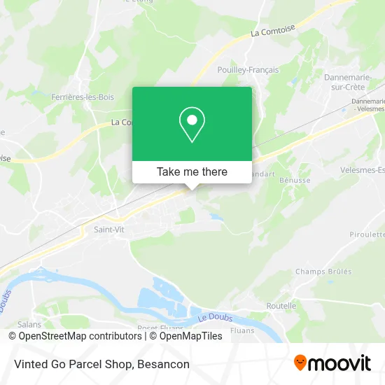 Vinted Go Parcel Shop map