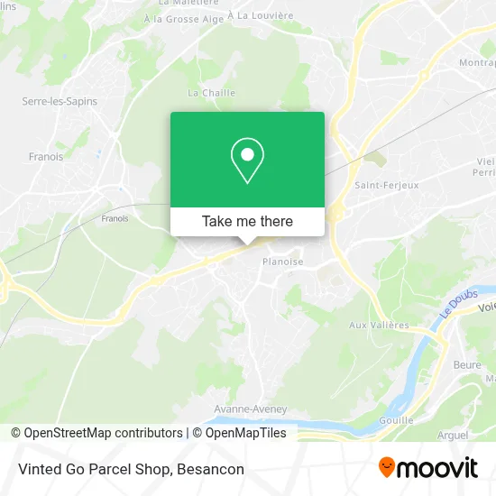 Vinted Go Parcel Shop map