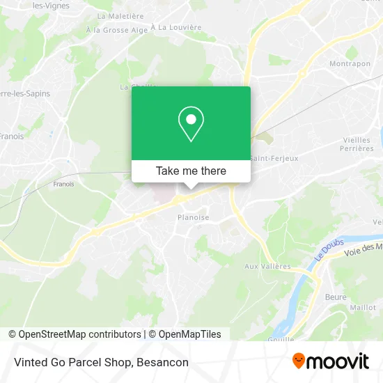 Vinted Go Parcel Shop map