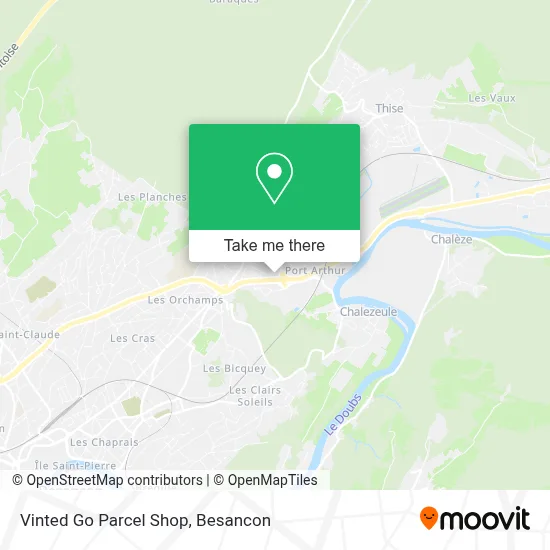 Vinted Go Parcel Shop map
