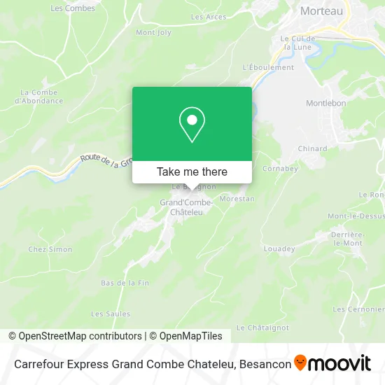 Carrefour Express Grand Combe Chateleu map