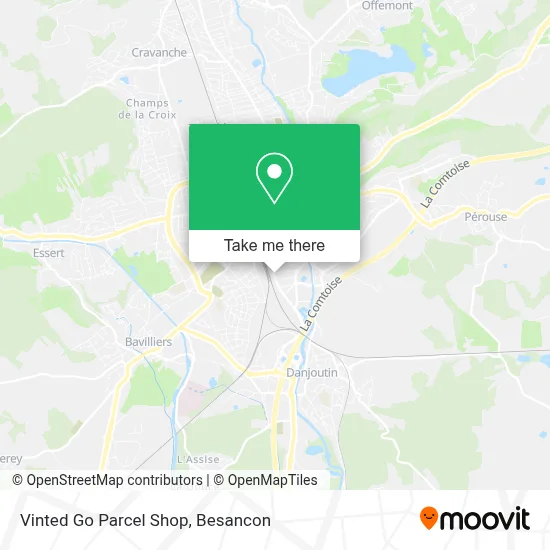 Vinted Go Parcel Shop map