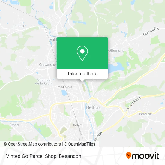 Vinted Go Parcel Shop map