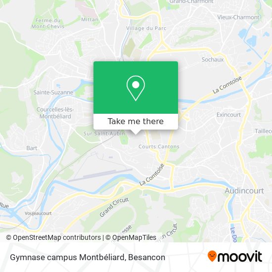 Gymnase campus Montbéliard map