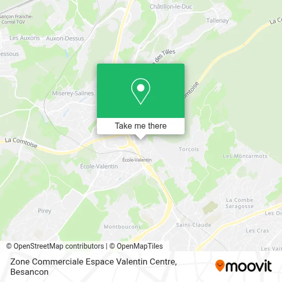 Zone Commerciale Espace Valentin Centre map