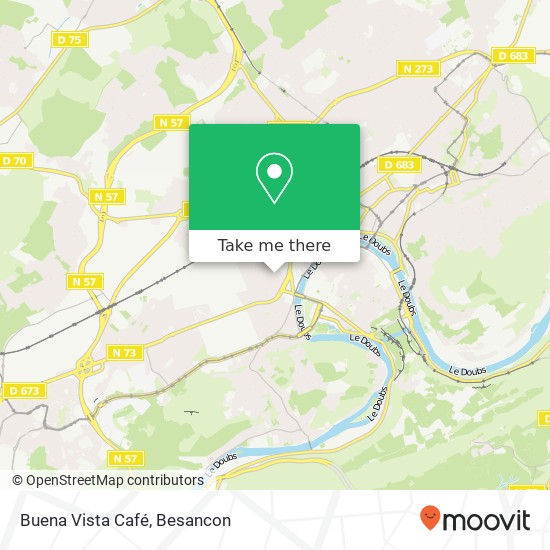 Mapa Buena Vista Café, 42 Avenue Yvon Villarceau 25000 Besançon