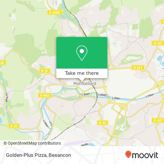 Mapa Golden-Plus Pizza, 40 Rue Georges Clemenceau 25200 Montbéliard