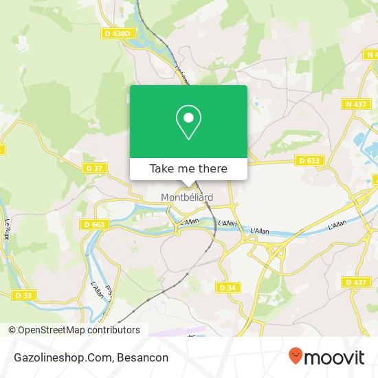 Mapa Gazolineshop.Com, 3 Rue de l'Étuve 25200 Montbéliard