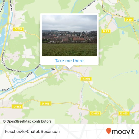 Mapa Fesches-le-Châtel