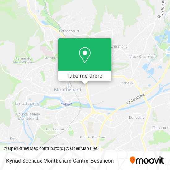 Kyriad Sochaux Montbeliard Centre map