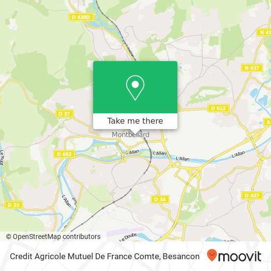 Mapa Credit Agricole Mutuel De France Comte