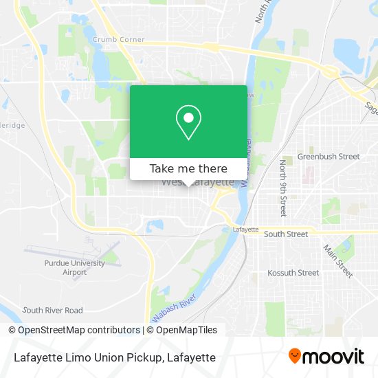Lafayette Limo Union Pickup map