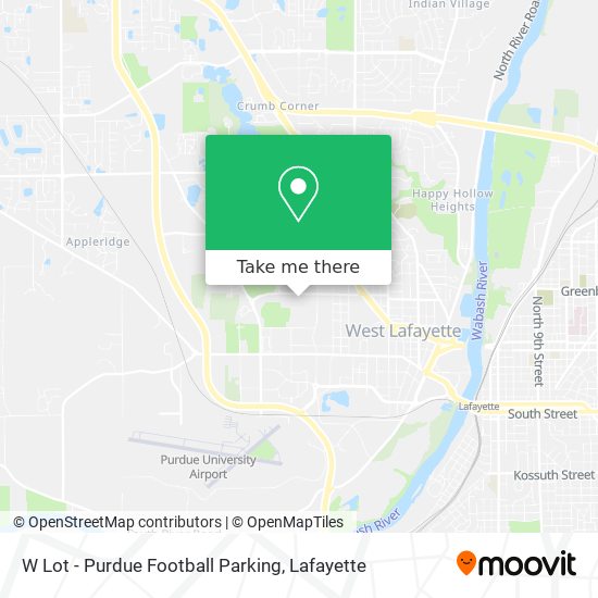 Mapa de W Lot - Purdue Football Parking