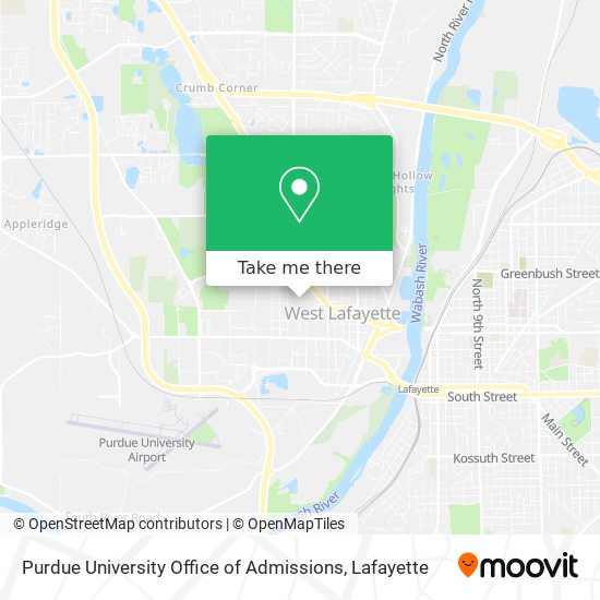Mapa de Purdue University Office of Admissions
