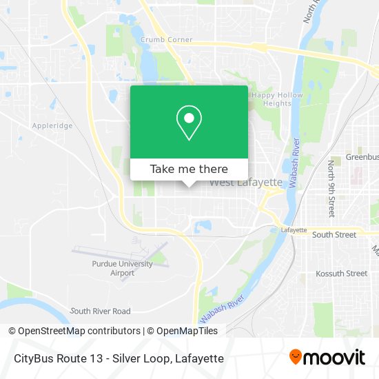 Mapa de CityBus Route 13 - Silver Loop