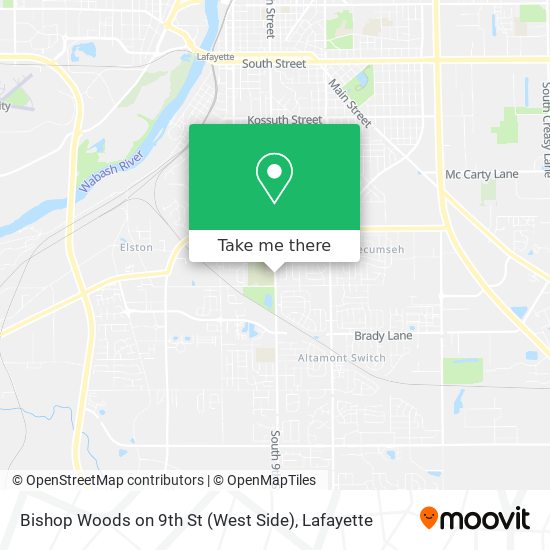 Bishop Woods on 9th St (West Side) map