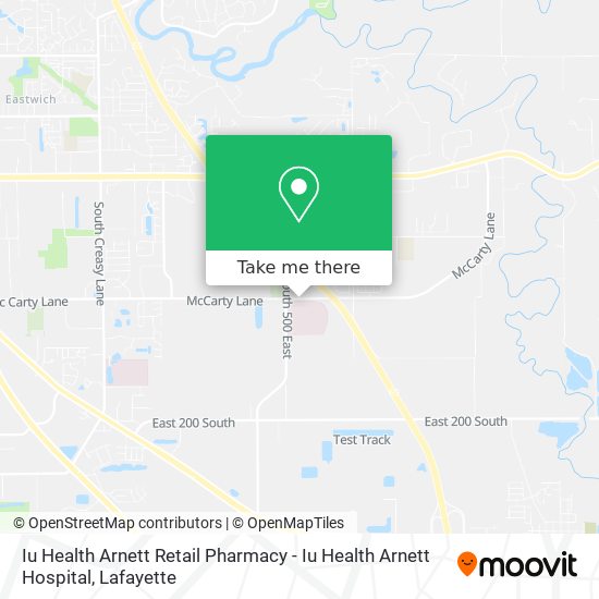 Iu Health Arnett Retail Pharmacy - Iu Health Arnett Hospital map