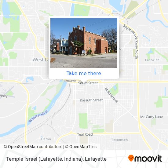Temple Israel (Lafayette, Indiana) map