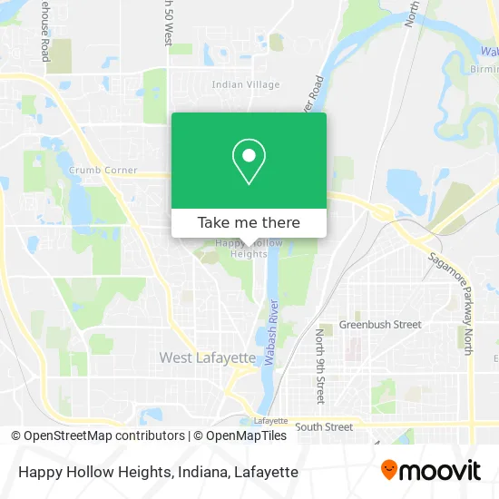 Mapa de Happy Hollow Heights, Indiana