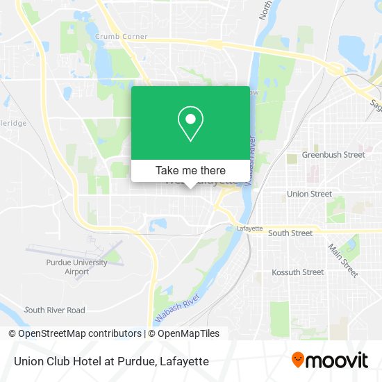 Union Club Hotel at Purdue map