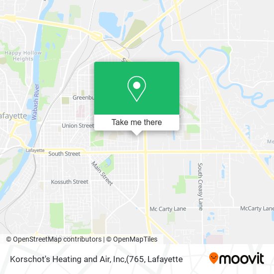 Mapa de Korschot's Heating and Air, Inc,