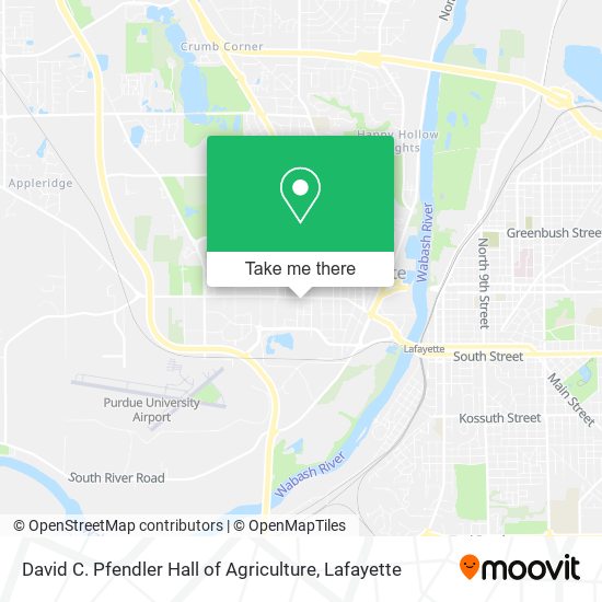 David C. Pfendler Hall of Agriculture map