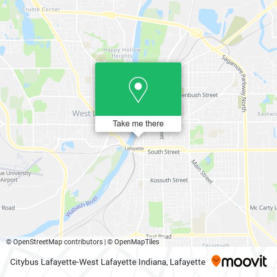 Mapa de Citybus Lafayette-West Lafayette Indiana