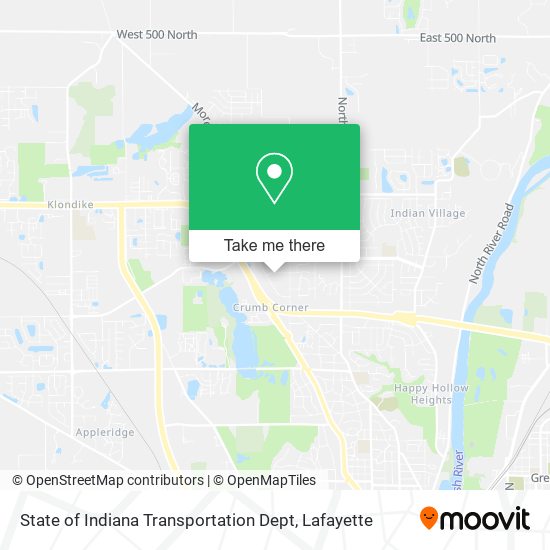 State of Indiana Transportation Dept map