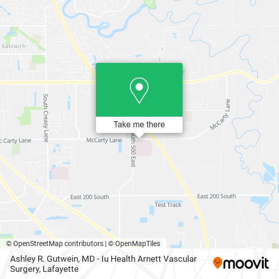 Ashley R. Gutwein, MD - Iu Health Arnett Vascular Surgery map
