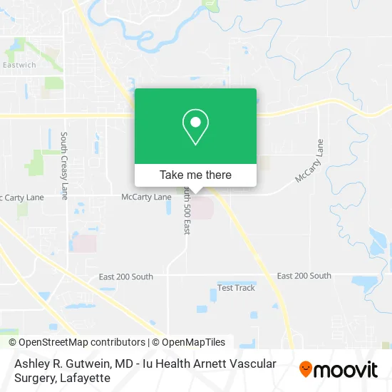 Ashley R. Gutwein, MD - Iu Health Arnett Vascular Surgery map
