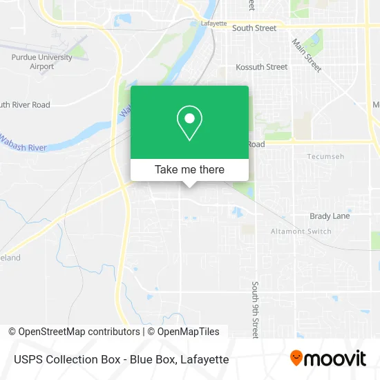 Mapa de USPS Collection Box - Blue Box