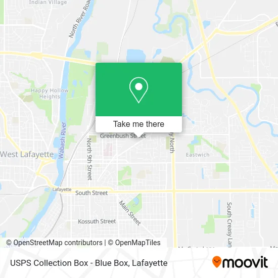 Mapa de USPS Collection Box - Blue Box
