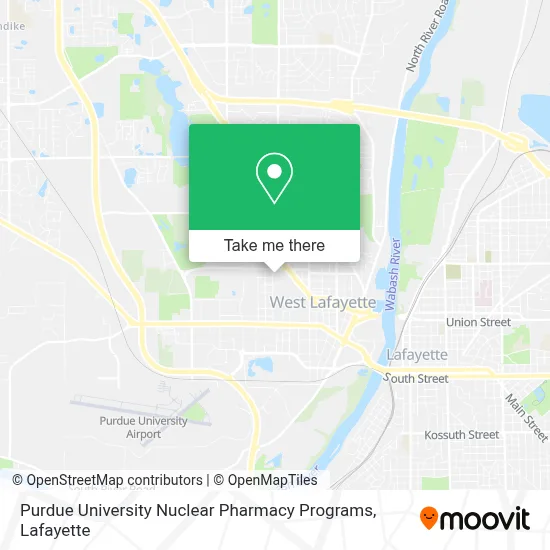 Purdue University Nuclear Pharmacy Programs map