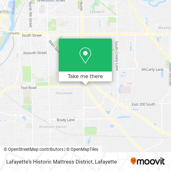 Lafayette's Historic Mattress District map