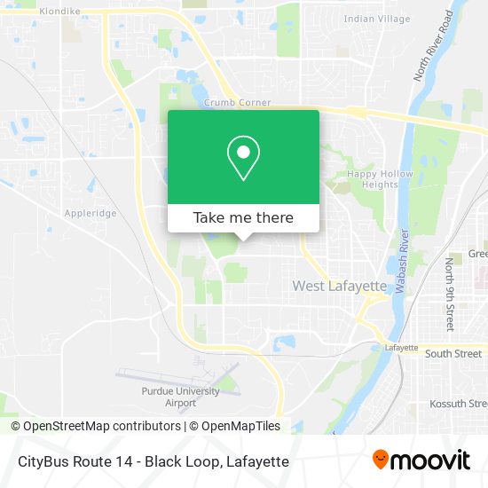 CityBus Route 14 - Black Loop map