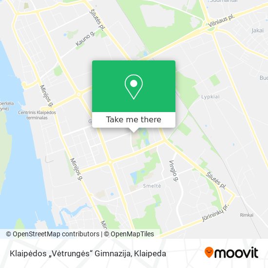 Карта Klaipėdos „Vėtrungės“ Gimnazija