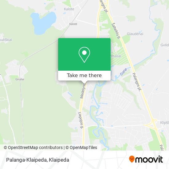 Palanga-Klaipeda map