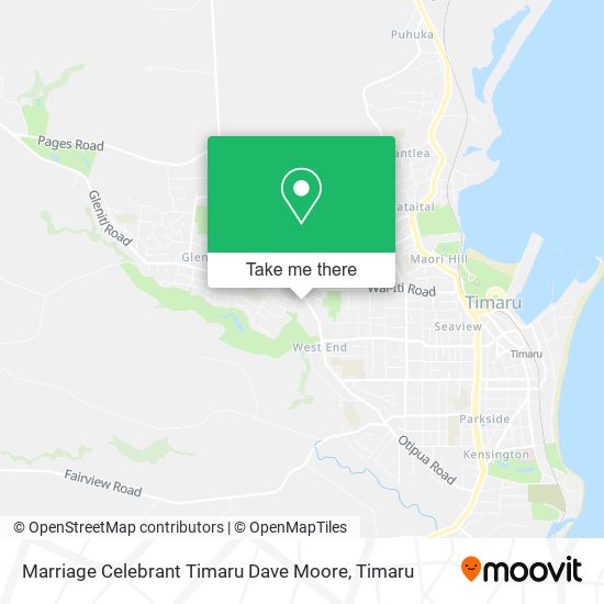 Marriage Celebrant Timaru Dave Moore map