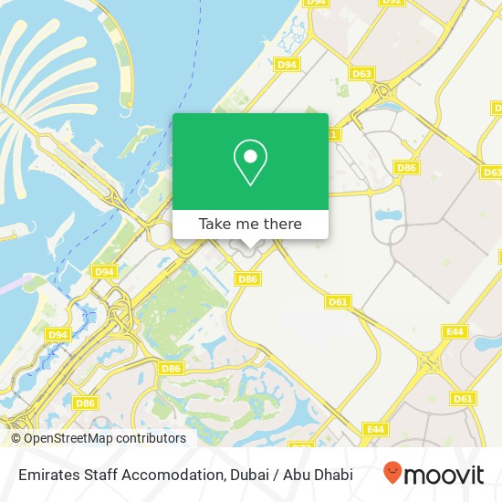 Emirates Staff Accomodation map