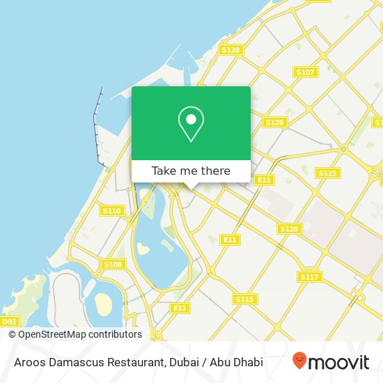Aroos Damascus Restaurant map