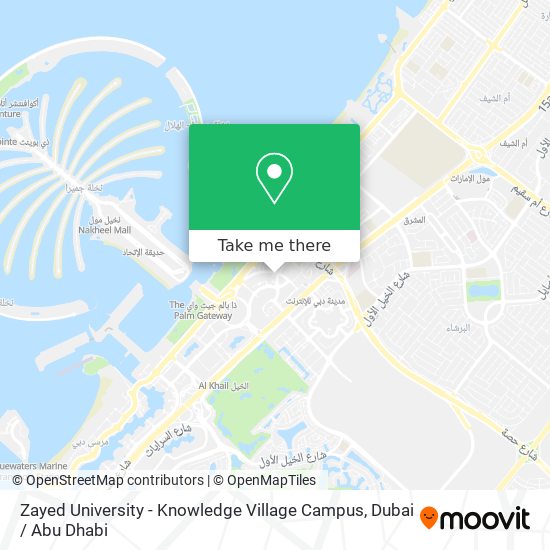 Zayed University - Knowledge Village Campus map