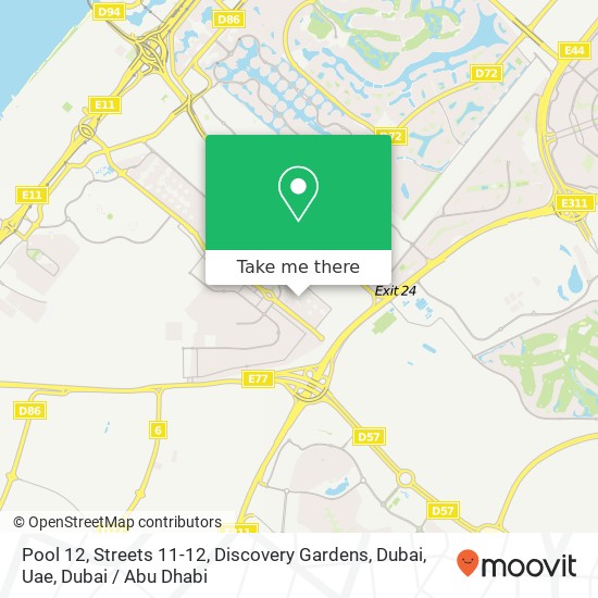 Pool 12, Streets 11-12, Discovery Gardens, Dubai, Uae map