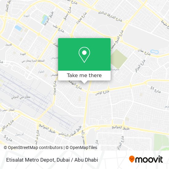 Etisalat Metro Depot map