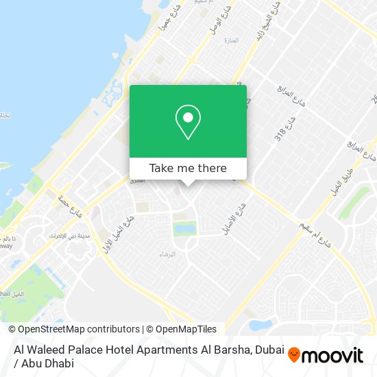 Al Waleed Palace Hotel Apartments Al Barsha map