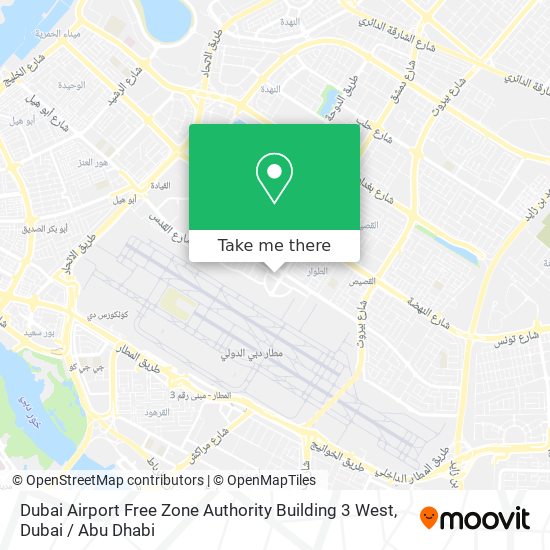 Dubai Airport Free Zone Authority Building 3 West map