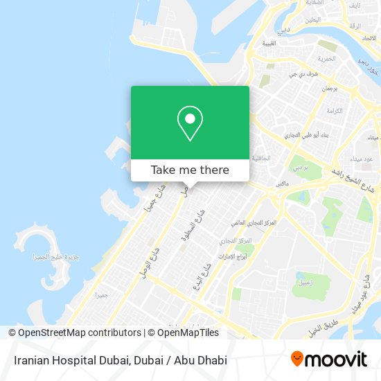 Iranian Hospital Dubai map