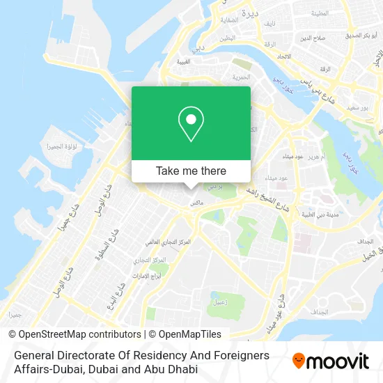 General Directorate Of Residency And Foreigners Affairs-Dubai map