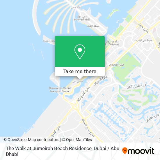 The Walk at Jumeirah Beach Residence map