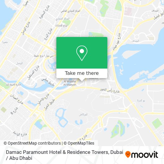 Damac Paramount Hotel & Residence Towers map